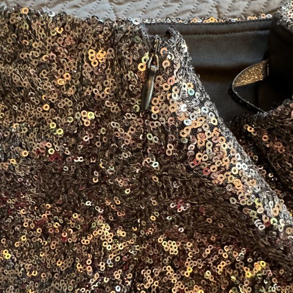 Guess Metallic Brown Sequins Mini Skirt - Picture 4 of 6